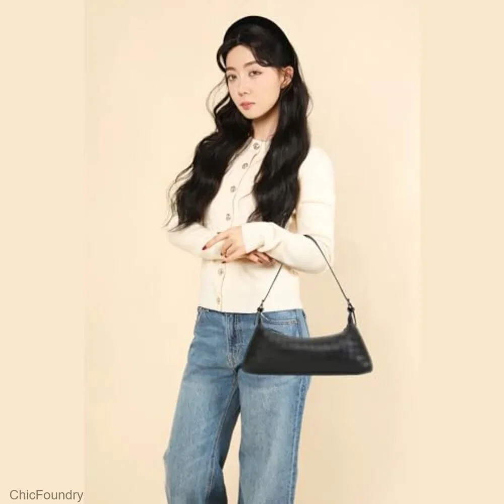 Woven Vegan Leather Crossbody Bag, 5-in-1 Versatile Styles, Compact Tote Hobo